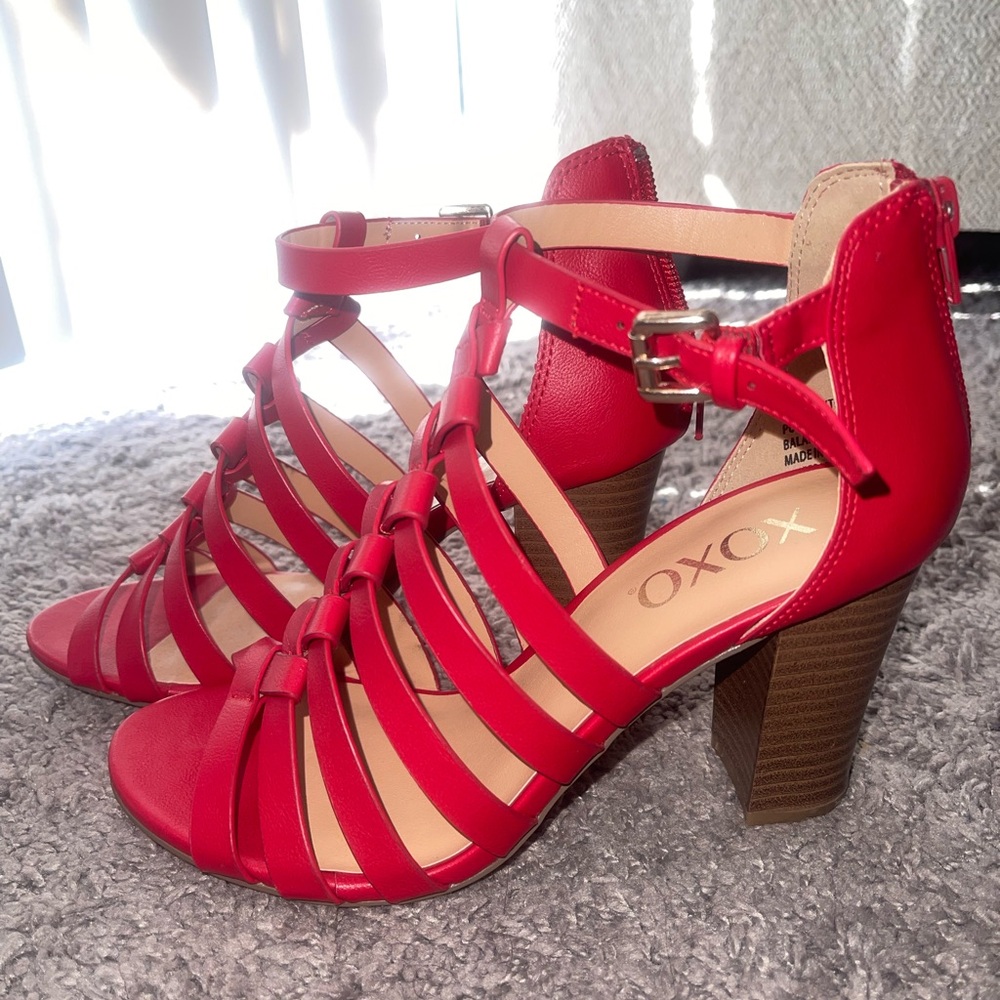 Red Strappy Heels